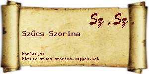 Szűcs Szorina névjegykártya