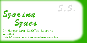 szorina szucs business card